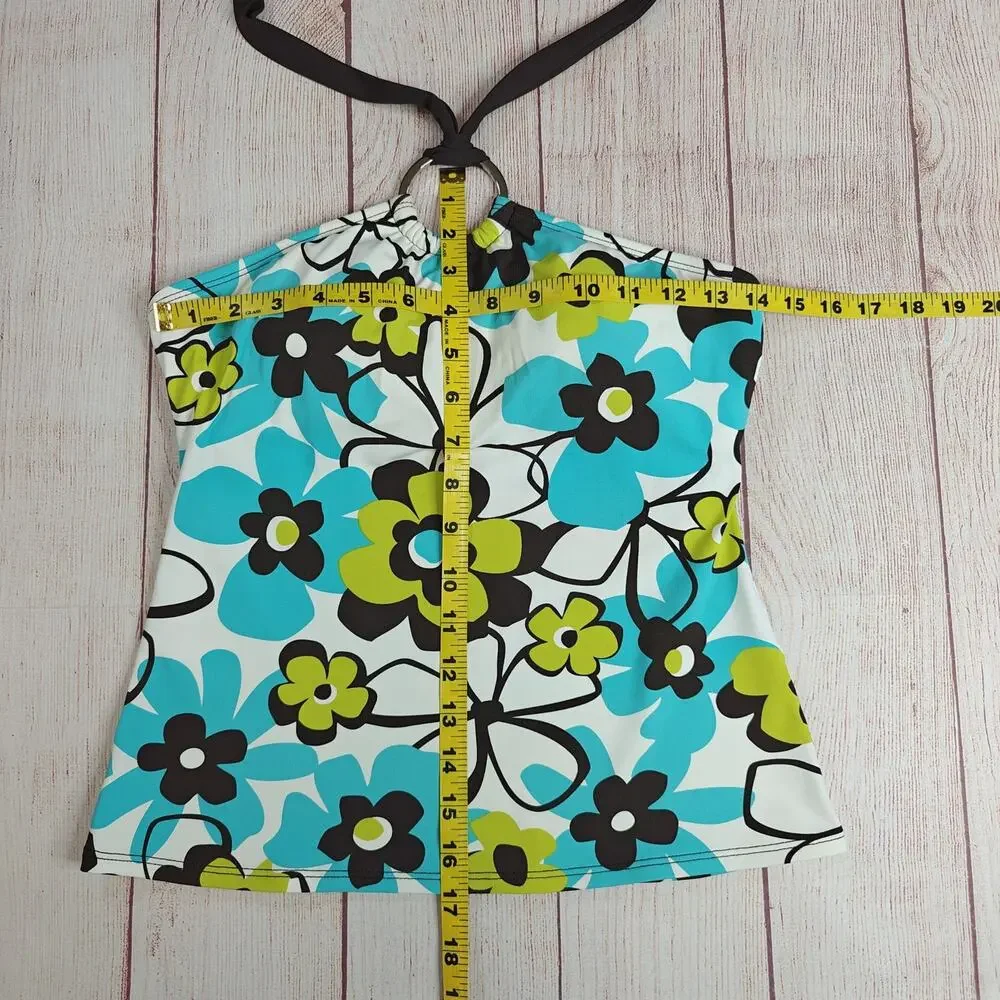 La Blanca Y2K-era vintage floral halter tankini top sz 8